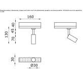 Aluminum LED track lamp Kurnach