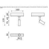 Aluminum LED track lamp Kurnach