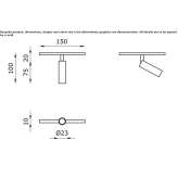 Aluminum LED track lamp Kurnach