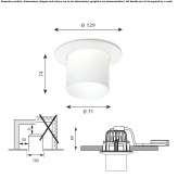 Round LED ceiling spotlight made of glass and aluminum Roczyny