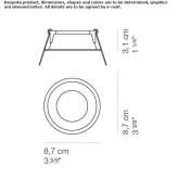 Round aluminum LED spotlight for suspended ceilings Limay