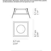 Square aluminum reflector for suspended ceilings Limay