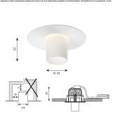 Round LED ceiling spotlight in glass and steel Abusejo