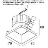 Recessed square LED spotlight Bassan