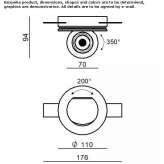 Adjustable, semi-recessed LED spotlight Lienz