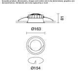 Recessed LED wall light in die-cast aluminum Nishor