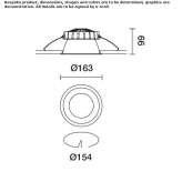 Recessed, round reflector in die-cast aluminum Nishor