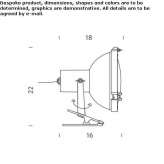 Adjustable aluminum reflector with clamp Accadia