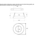 Round, recessed aluminum reflector Normal