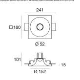 Recessed LED plaster ceiling spotlight Tocoa