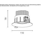 Round ceiling spotlight in die-cast aluminum Ibicui