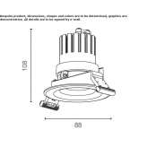 Round ceiling spotlight in die-cast aluminum Arnage