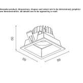 Wpuszczany reflektor sufitowy z odlewanego ciśnieniowo aluminium Norberg