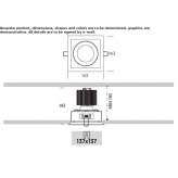 Recessed square LED spotlight Arnedo