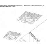 Semi-recessed, square spotlight Butthard