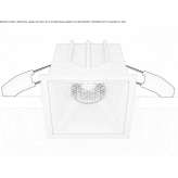 Recessed square metal LED spotlight Plogoff