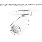 LED ceiling spotlight made of steel Requeil
