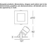 Recessed square aluminum LED spotlight Sulikow