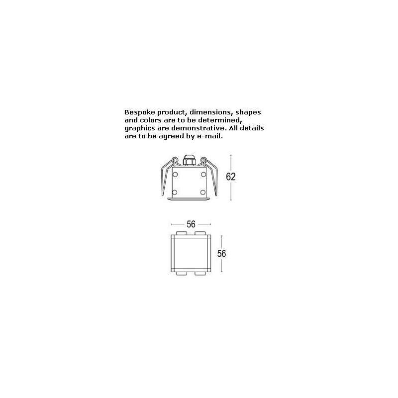 Recessed square aluminum LED spotlight Blagny