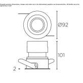 Recessed, adjustable aluminum LED reflector Atalaya