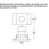 Rectangular aluminum LED spotlight for recessing Sulikow