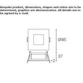 Recessed square aluminum LED spotlight Sulikow