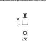 Square, powder-coated aluminum LED reflector Bygland