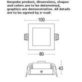 Recessed square aluminum LED spotlight Oetingen