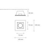 Recessed square plaster spotlight for suspended ceilings Turkeli