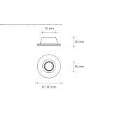 Recessed round plaster spotlight for suspended ceilings Aucara