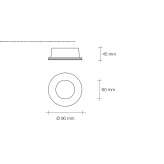 Recessed round plaster spotlight for suspended ceilings Pasichna