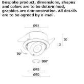 Recessed, adjustable aluminum LED reflector Frans