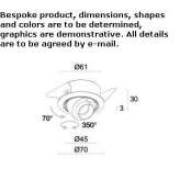 Recessed, adjustable aluminum LED reflector Frans