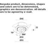 Recessed, adjustable aluminum LED reflector Frans