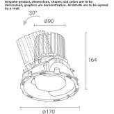 Recessed round aluminum LED spotlight Skalite