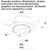 Recessed, adjustable aluminum LED reflector Frans