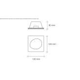 Recessed square plaster spotlight for suspended ceilings Rollan