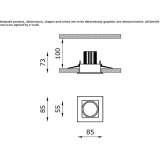 Recessed square aluminum LED spotlight Kurnach