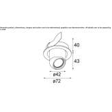 Adjustable, semi-recessed LED spotlight Euan