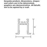 Semi-recessed aluminum linear lighting profile Topory