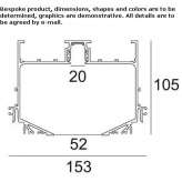 Aluminum linear lighting profile Lozio