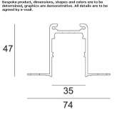 Aluminum linear lighting profile for LED modules Bury