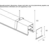 Ceiling mounting Linear lighting profile made of anodized aluminum for LED modules Actopan