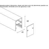 Wall-mounted linear lighting profile made of anodized aluminum for LED modules Actopan