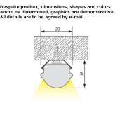Aluminum linear lighting profile for LED modules Cangallo