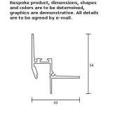 Semi-recessed aluminum linear lighting profile Topory