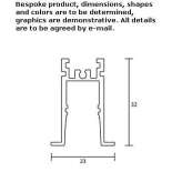 Semi-recessed aluminum linear lighting profile Topory