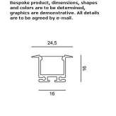 Semi-recessed aluminum linear lighting profile Topory