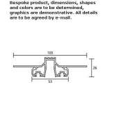 Semi-recessed aluminum linear lighting profile Topory