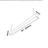 Aluminum linear lighting profile Ticul